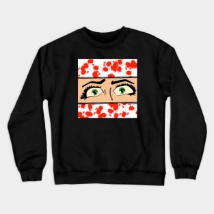 Scared comic book eyes Crewneck Sweatshirt